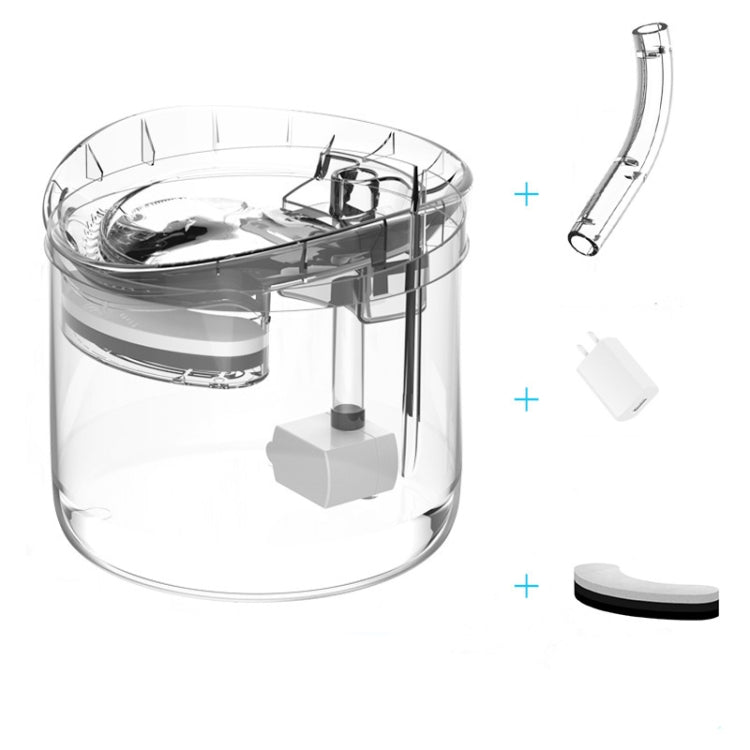 Pet Automatic Circulating Silent And Does Not Leak Electricity Water Dispenser, Specification: UK Plug, Style:Transparent Color
