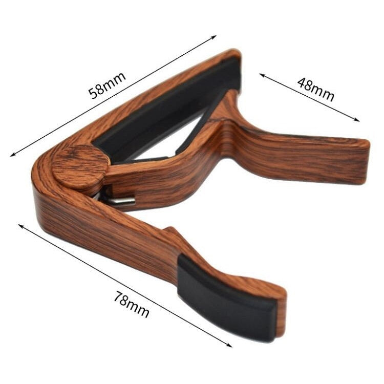 2 in 1 Solid Wood Folk Music Guitar Capo + Pick Set, Folk Music Guitar Capo