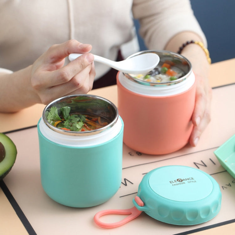 Stainless Steel Soup Cup Soup Pot Lunch Box Portable Thermos Cup, Red, Green