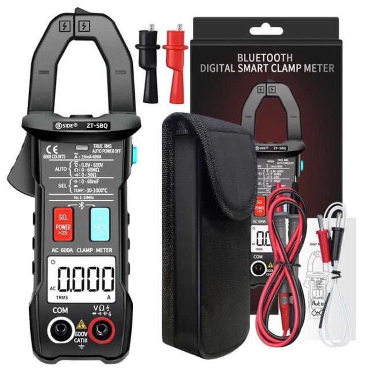 BSIDE Bluetooth 5.0 6000 Wörter hochpräzises intelligentes AC-Zangenmessgerät, ZT-5BQ, ZT-5BQ+C3140 Clip