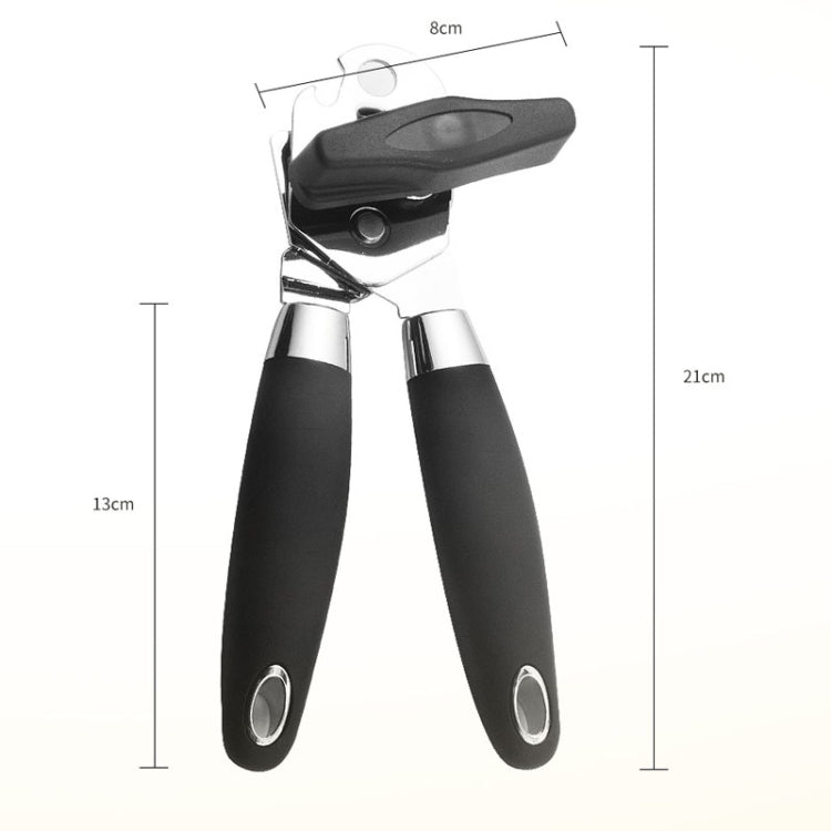 Manual Stainless Steel Multi-Function Powerful Can Knife Can Opener Kitchen Can Opener Tool, Black + Silver