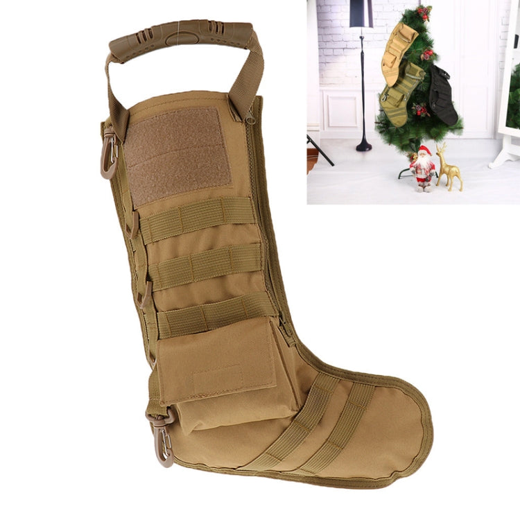 Christmas Stocking Gift Bag Outdoor Sports Ornament Storage Bag(Mud Color)