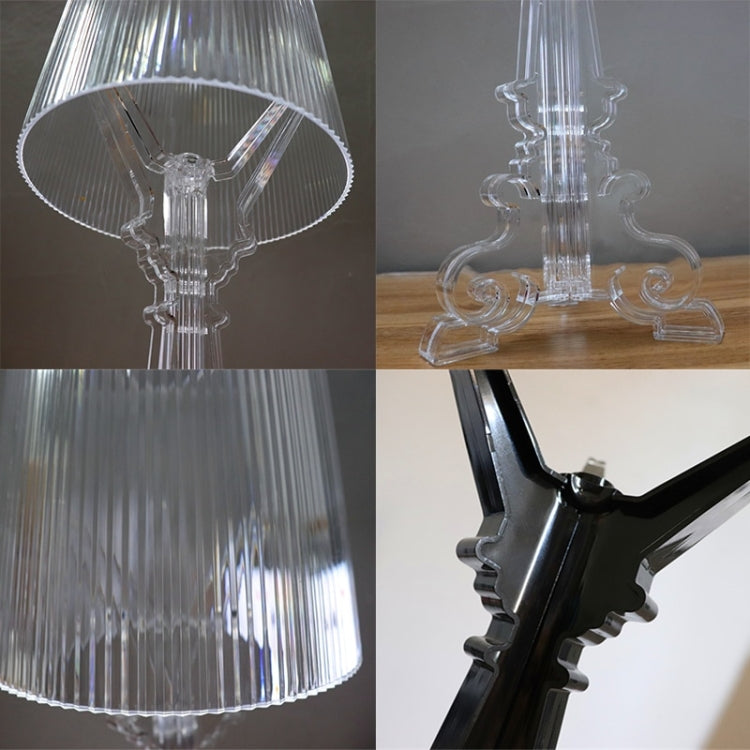 LED Bedlamp Bedroom Living Room Acryl Desk Lamp Bedside Lamp Shade Table Light Night, Black, Transparent