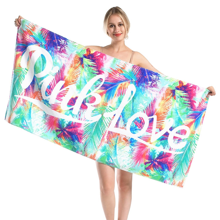 Printed Soft Bath Towel Adult Cotton Beach Pad Towel Size: 147x71cm, Color Par Pink KS-2, Leaf KS-6, Coffee Leopard TL-19, Color Leaves KS-1, Color Basho KS-5, Coffee Leopard Pinkr KS-9, Palm Leaf KS-8, Glasses KS-7, Power Bear KS-11