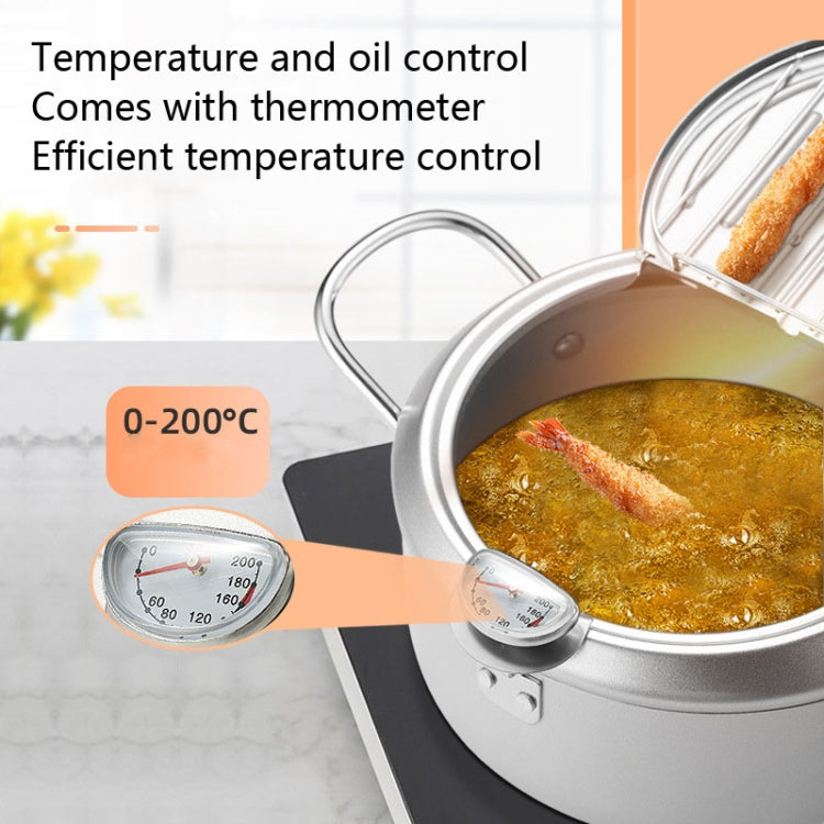 Fryer Pot Household Non-Stick Pan Temperature Control Mini Frying Pot, 20cm