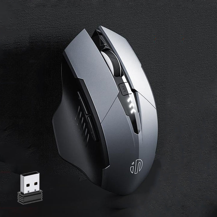 Inphic A1 6-Tasten 1000/1200/1600 DPI Home Gaming kabellose mechanische Maus, Farbe: Grau Kabellos+Bluetooth 4.0+Bluetooth 5.0, Schwarz Kabelloses Laden Silent-Version, Grau Kabelloses Laden Silent-Version, Grau Kabellos+Bluetooth 4.0+Bluetooth 5.0