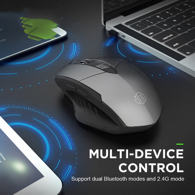 Inphic A1 6-Tasten 1000/1200/1600 DPI Home Gaming kabellose mechanische Maus, Farbe: Grau Kabellos+Bluetooth 4.0+Bluetooth 5.0, Schwarz Kabelloses Laden Silent-Version, Grau Kabelloses Laden Silent-Version, Grau Kabellos+Bluetooth 4.0+Bluetooth 5.0