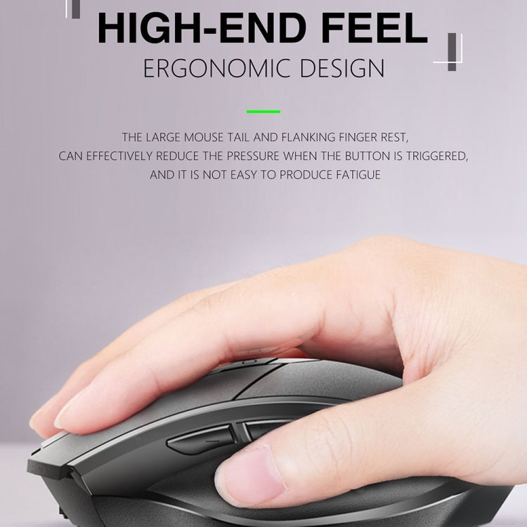 Inphic A1 6-Tasten 1000/1200/1600 DPI Home Gaming kabellose mechanische Maus, Farbe: Grau Kabellos+Bluetooth 4.0+Bluetooth 5.0, Schwarz Kabelloses Laden Silent-Version, Grau Kabelloses Laden Silent-Version, Grau Kabellos+Bluetooth 4.0+Bluetooth 5.0