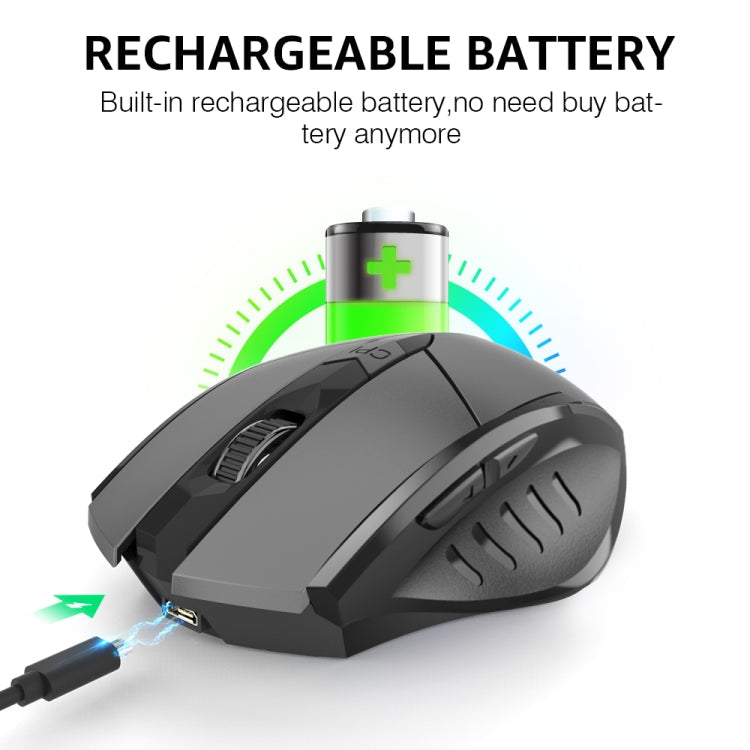 Inphic A1 6-Tasten 1000/1200/1600 DPI Home Gaming kabellose mechanische Maus, Farbe: Grau Kabellos+Bluetooth 4.0+Bluetooth 5.0, Schwarz Kabelloses Laden Silent-Version, Grau Kabelloses Laden Silent-Version, Grau Kabellos+Bluetooth 4.0+Bluetooth 5.0