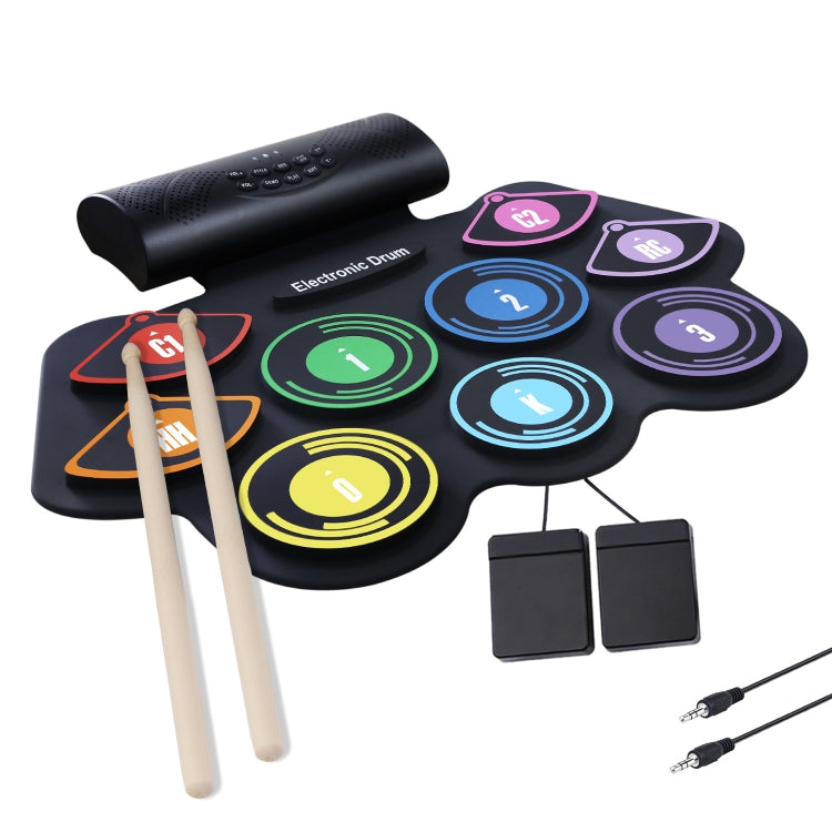 Hand-Rolled Drum Set Color Electronic Drum Lithium Battery Rechargeable Silicone Drum Set, MD862C