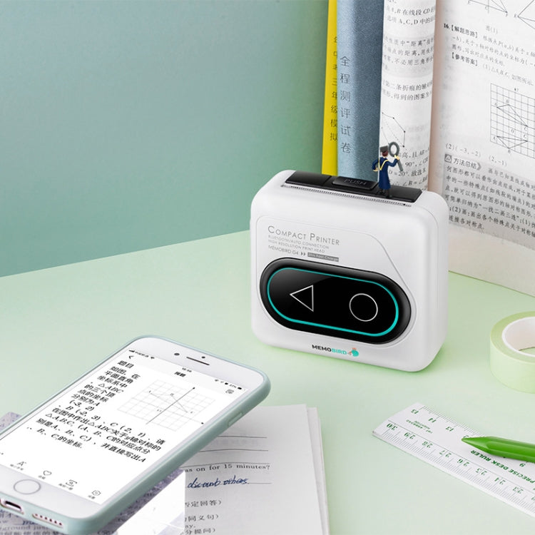 Memobird G4 Handheld Home Student Search Question Graffiti Notes Portable Bluetooth Thermal Printer, Avocado Green, Peach Powder, Classic White
