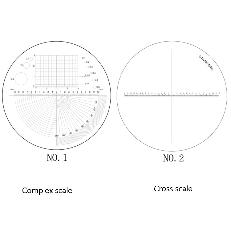 8 LED Lights 3 Groups Of Optical Glass HD With Scale 10 Times Magnifying Glass, Complex Scale Board, Cross Scale Board