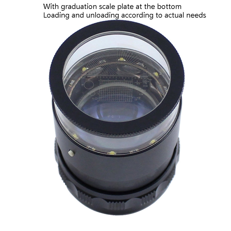 8 LED Lights 3 Groups Of Optical Glass HD With Scale 10 Times Magnifying Glass, Complex Scale Board, Cross Scale Board