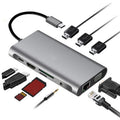10 in 1 Type-C Multi-Function Docking Station PD Fast Charging HUB, 10 in 1