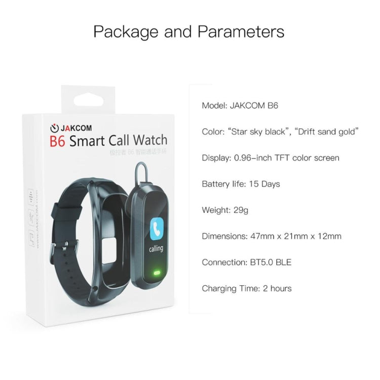 JAKCOM B6 Smartphone-Armband, unterstützt Blutdrucküberwachung / Blutsauerstoffüberwachung / Herzfrequenzüberwachung / Schlafüberwachung / NFC-Cloud-Dienst (Gold)