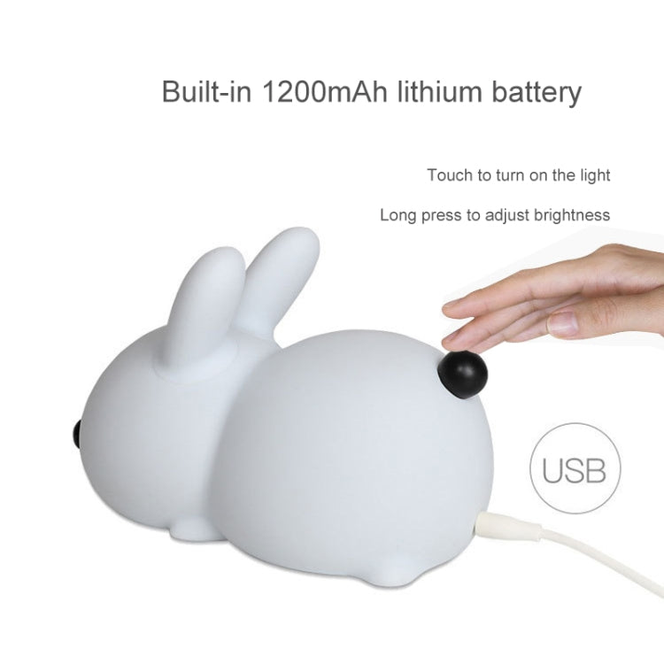 Silicone Rabbit LED Night Light USB Charging Dual-Tone Light Pat Light