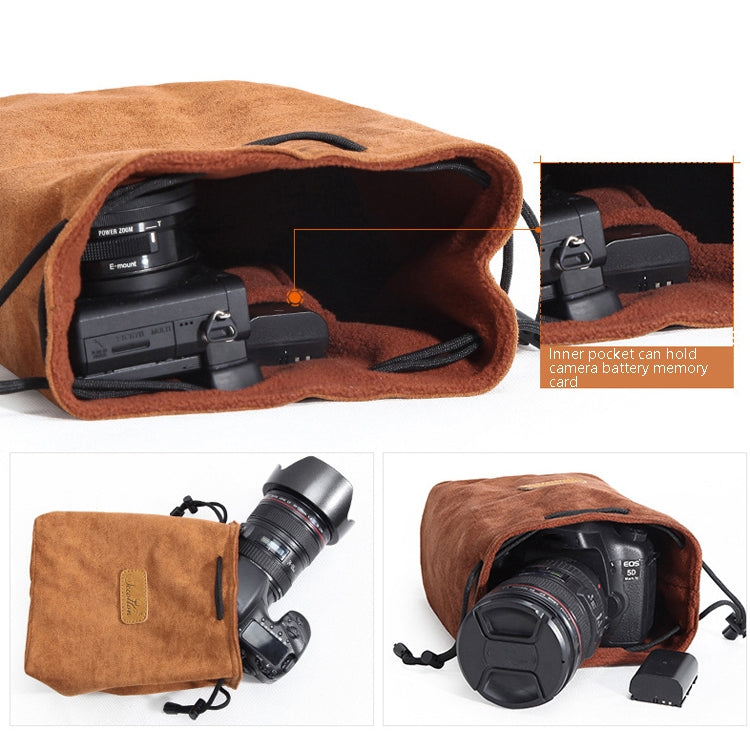 S.C.COTTON Liner Shockproof Digital Protection Portable SLR Lens Bag Micro Single Camera Bag, Square Khaki L, Square Blue L, Square Gray L, Square Brown L, Square Black L, Square Khaki M, Square Blue M, Square Gray M, Square Brown M, Square Black M    ...