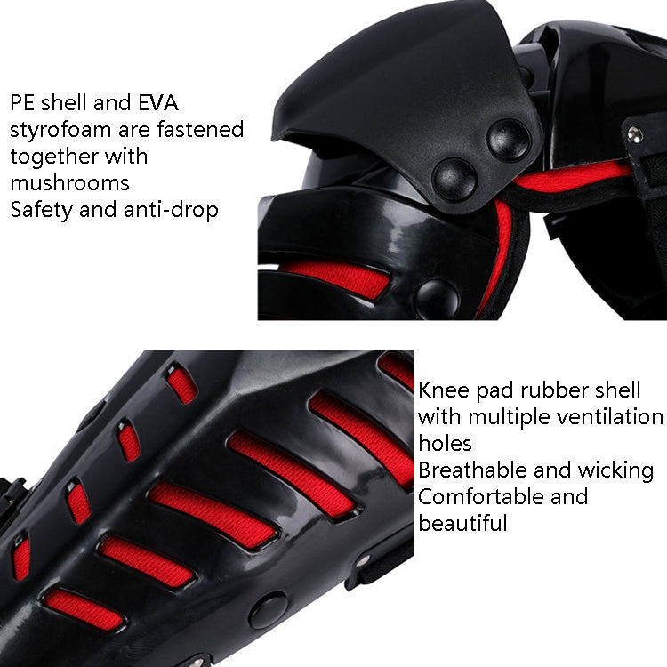 Motorcycle Outdoor Riding Anti-Fall Protective Gear Knee Pads, Black, Black Red
