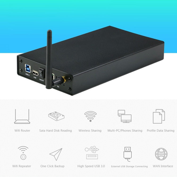 Blueendless 3,5 Zoll Mobile Festplattenbox WLAN Wireless NAS Private Cloud Storage, EU-Stecker, US-Stecker, AU-Stecker, UK-Stecker