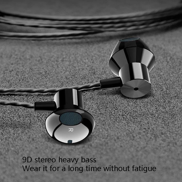 F12 Elbow Earbud Headset Wire Control With Wheat Mobile Phone Headset, Colour: 3.5mm Jack (Black)