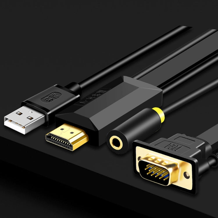 2m JH HV10 1080P HDMI-auf-VGA-Kabel Projektor TV-Box Computer Notebook Industrie-Display-Adapterkabel