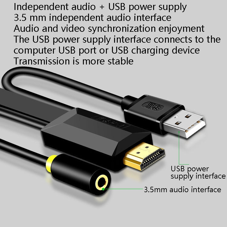 2m JH HV10 1080P HDMI-auf-VGA-Kabel Projektor TV-Box Computer Notebook Industrie-Display-Adapterkabel