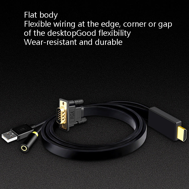 2m JH HV10 1080P HDMI-auf-VGA-Kabel Projektor TV-Box Computer Notebook Industrie-Display-Adapterkabel