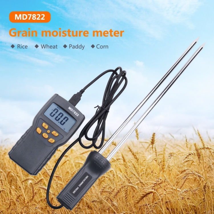 MD7822 Smart Grain Moisture Tester Ultra-Long Probe Digital Moisture Meter