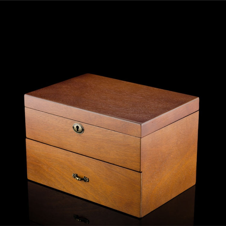 Wooden Double-Layer Watch Storage Box With Lock Jewelry Collection Display Box, 20 Epitope, 20 Epitope With Glass Sunroof