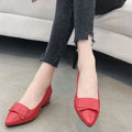 Frühlings- und Sommer-Rindslederschuhe mit dickem Absatz und mittelhohem Absatz für Damen, Größe: 40 (Rot)