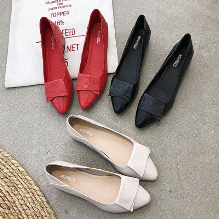 Frühlings- und Sommer-Rindslederschuhe mit dickem Absatz und mittelhohem Absatz für Damen, Größe: 40 (Rot)