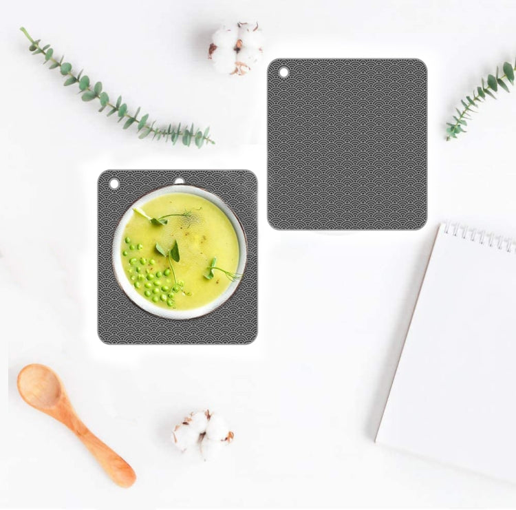 Geometry Kitchen Silicone Pot Holder Heat Insulation Pad Round(Black), Square(Gray), Round(Gray), Square(Black), Round(Black)