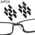 20 PCS Glasses Nose Strip Soft EVA Sponge Nose Mat Comfortable No Pressure Mark Does Not Remove Makeup Anti-Height Eye Frame Nose, D-type Black 1.0mm