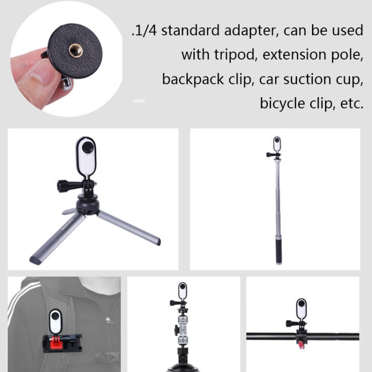 Sunnylife TY-Q9266 Halterung Stabilisator Fahrradclip mit Schraube für DJI, Insta360, GoPro und andere Action-Kameras, Kamerarahmenadapter, Rucksackclip, Stativ