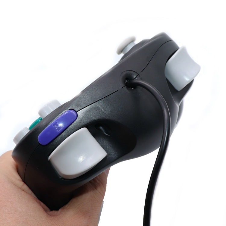 2 PCS Single Point Vibrating Controller Wired Game Controller For Nintendo NGC / Wii, Product color: Black