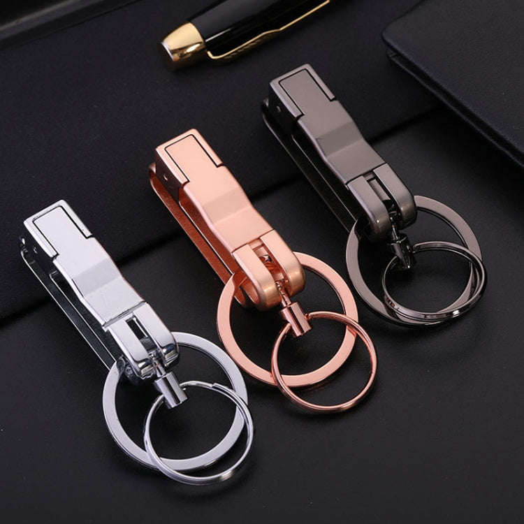 Car Keychain Men Metal Anti-Lost Double Ring Detachable Keychain, ZB-8782