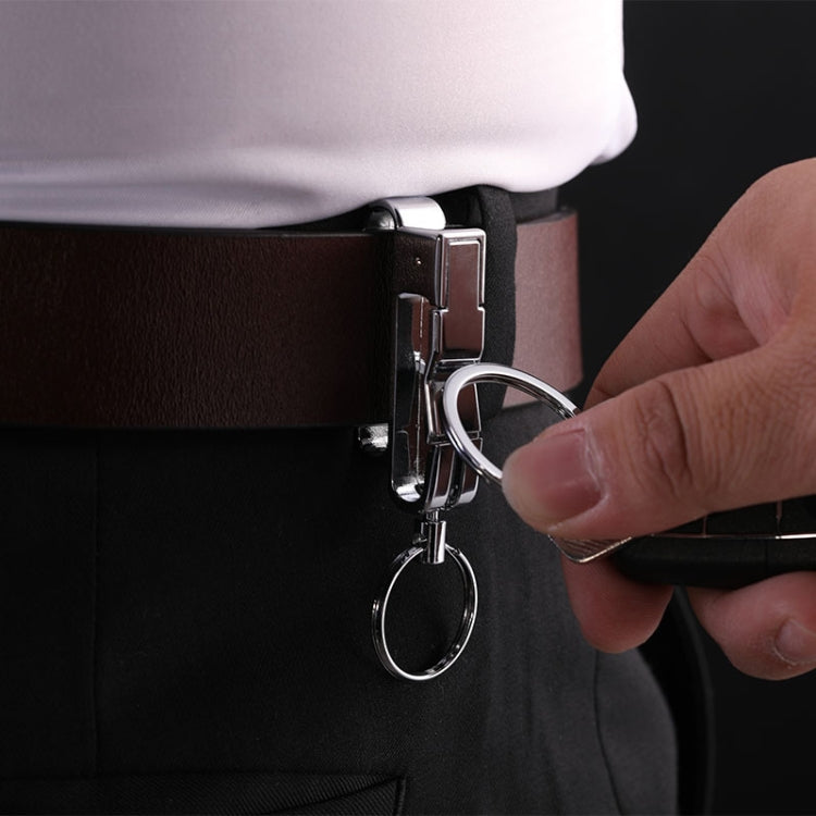 Car Keychain Men Metal Anti-Lost Double Ring Detachable Keychain, ZB-8782