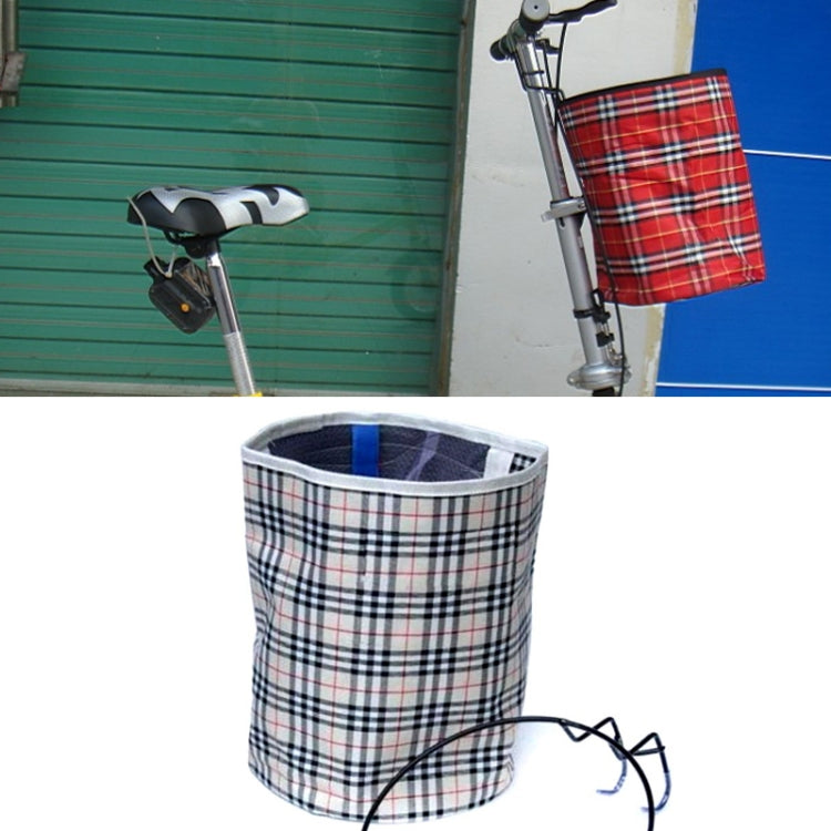 Bicycle Basket Cloth Hanging Basket Folding Bicycle Basket, Black Square, Beige Square, Blue Square, Red Square