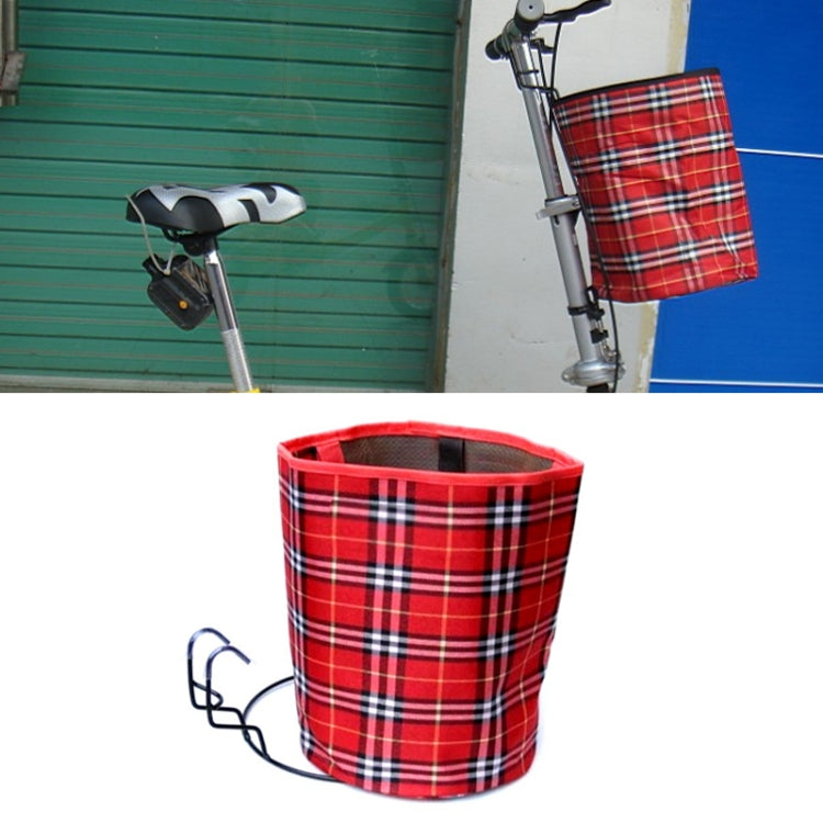 Bicycle Basket Cloth Hanging Basket Folding Bicycle Basket, Black Square, Beige Square, Blue Square, Red Square