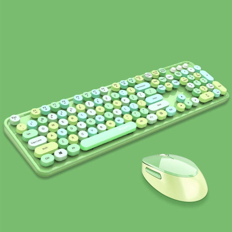 Mofii Sweet kabelloses Tastatur- und Maus-Set, Mädchen-Punk-Tastatur-Büro-Set, Farbe: Grüne gemischte Version