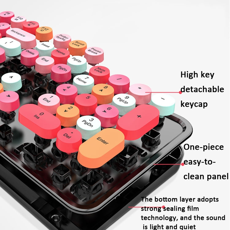 Mofii Sweet kabelloses Tastatur- und Maus-Set, Mädchen-Punk-Tastatur-Büro-Set, Farbe: Grüne gemischte Version