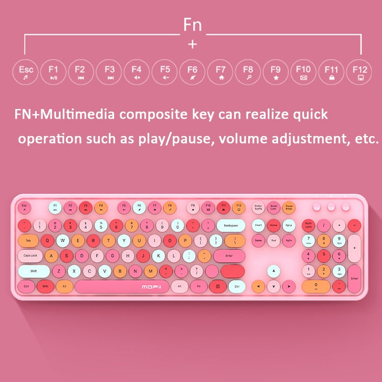 Mofii Sweet kabelloses Tastatur- und Maus-Set, Mädchen-Punk-Tastatur-Büro-Set, Farbe: Grüne gemischte Version