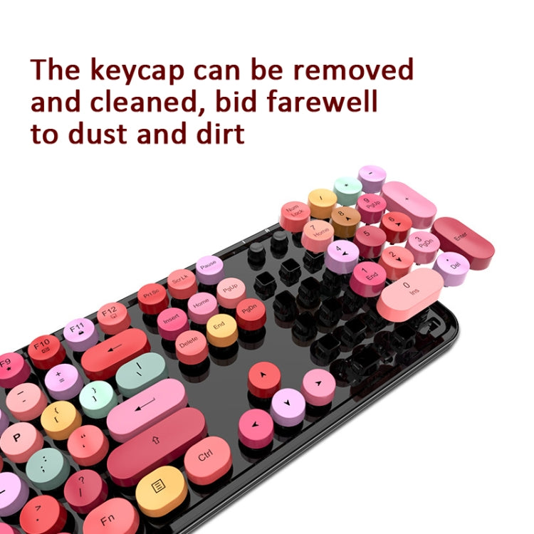 Mofii Sweet kabelloses Tastatur- und Maus-Set, Mädchen-Punk-Tastatur-Büro-Set, Farbe: Grüne gemischte Version