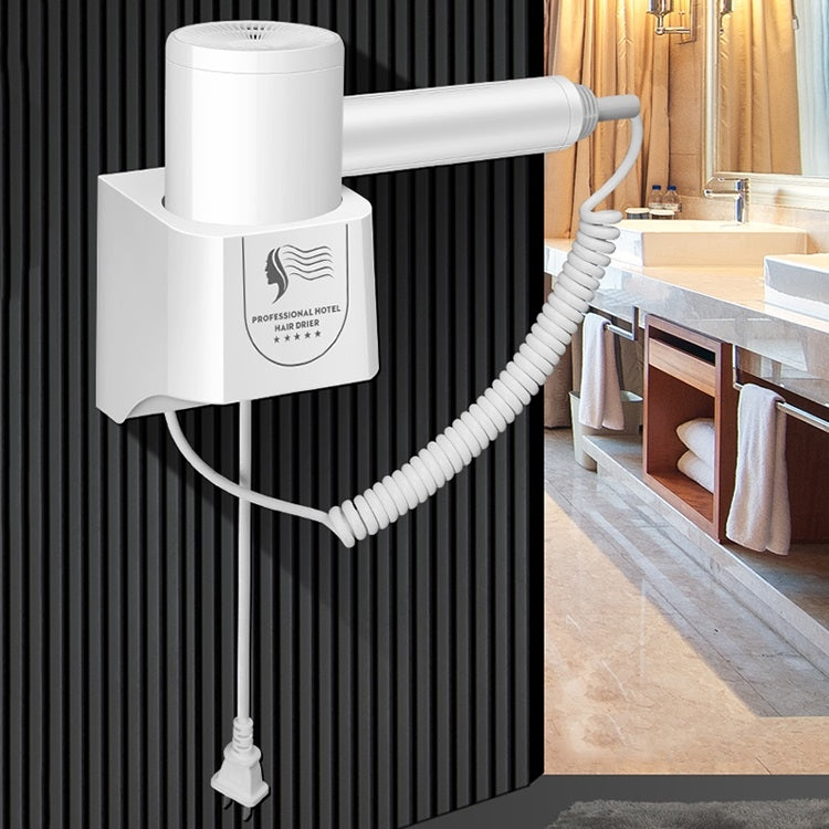 Hotel Hair Dryer Wall Mount High Power Hair Dryer Household Hair Cylinder Dryer, CN Plug, White, Black, Hotel Hairdryer White