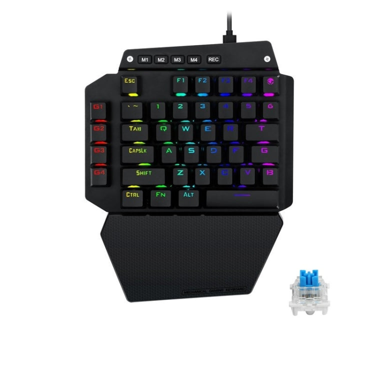 K700 44 Keys RGB Luminous Switchable Axis Gaming One-Handed Keyboard, Cable Length: 1m, Blue Shaft, Tea Shaft, Black Shaft, Red Shaft