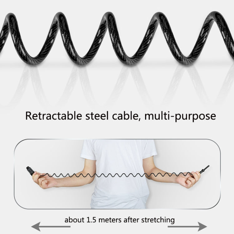 Bike Cable Lock WEST BIKING 4 Digit Password Anti-Theft Helmet Lock