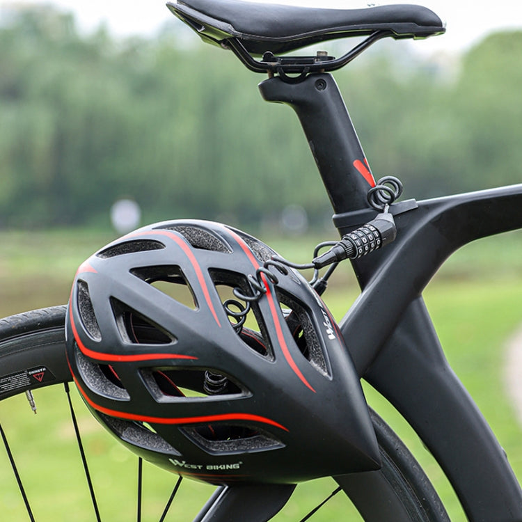 Bike Cable Lock WEST BIKING 4 Digit Password Anti-Theft Helmet Lock