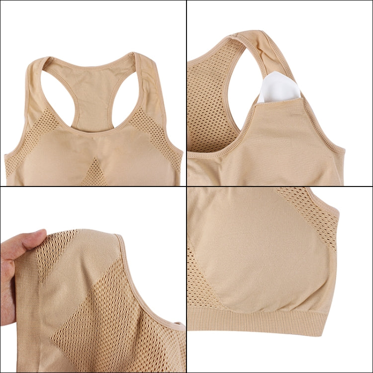 High Stretch Breathable Top Fitness Women Padded Sports Bra, Size:XL (Black)