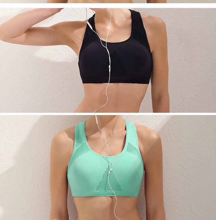 High Stretch Breathable Top Fitness Women Padded Sports Bra, Size:XL (Black)