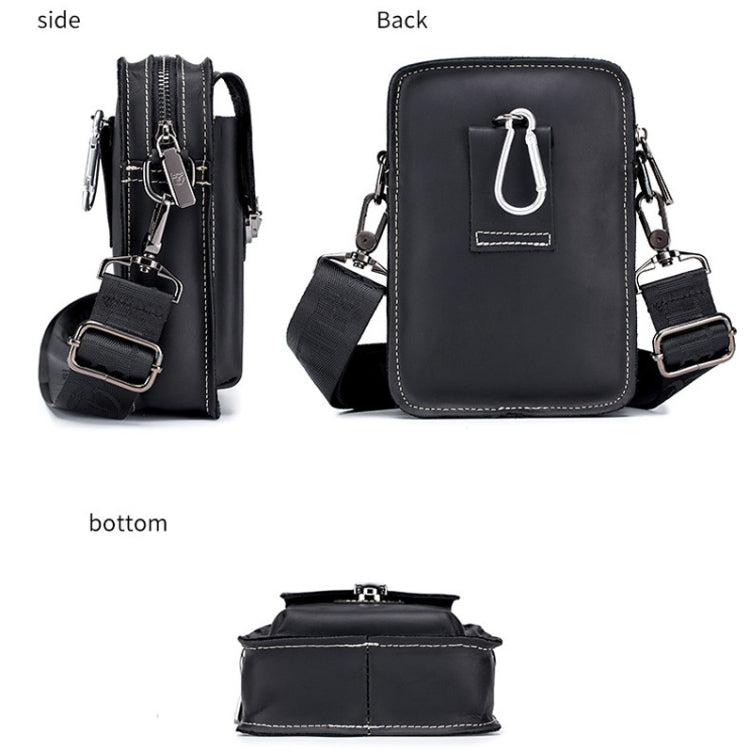 BUFF CAPTAIN 075 Men Belt Mobile Phone Waist Bag First-Layer Cowhide Multi-Function Diagonal Bag